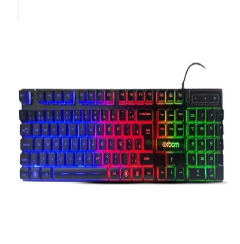 Kit de teclado e mouse gamer Exbom BK-G550 Português Brasil de cor preto