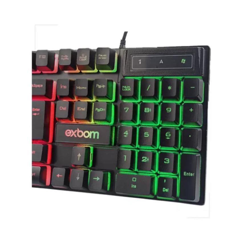 Kit de teclado e mouse gamer Exbom BK-G550 Português Brasil de cor preto