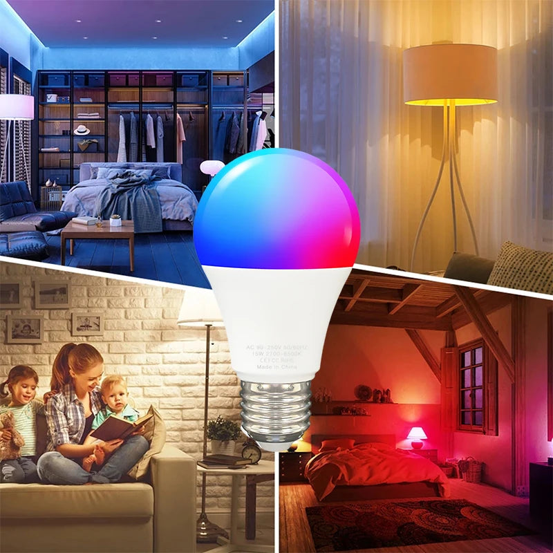 Lâmpada mágica regulável inteligente 
AUBESS Tuya WiFi ZigBee E14 E14 GU10 RGBCW Lâmpada LED para aplicativo Smart Life Alexa Google Home Yandex Alice