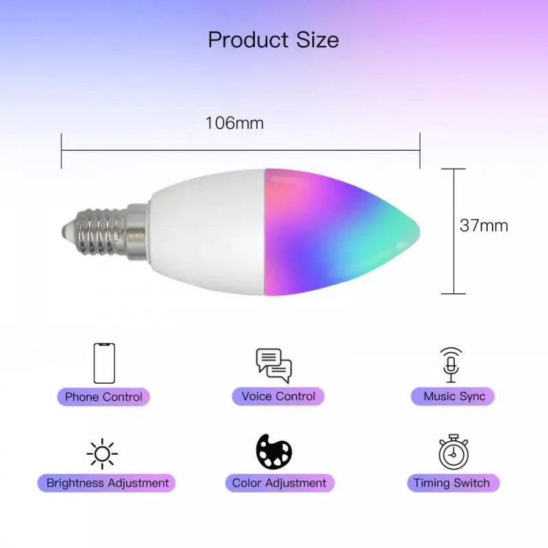 Lâmpada mágica regulável inteligente 
AUBESS Tuya WiFi ZigBee E14 E14 GU10 RGBCW Lâmpada LED para aplicativo Smart Life Alexa Google Home Yandex Alice