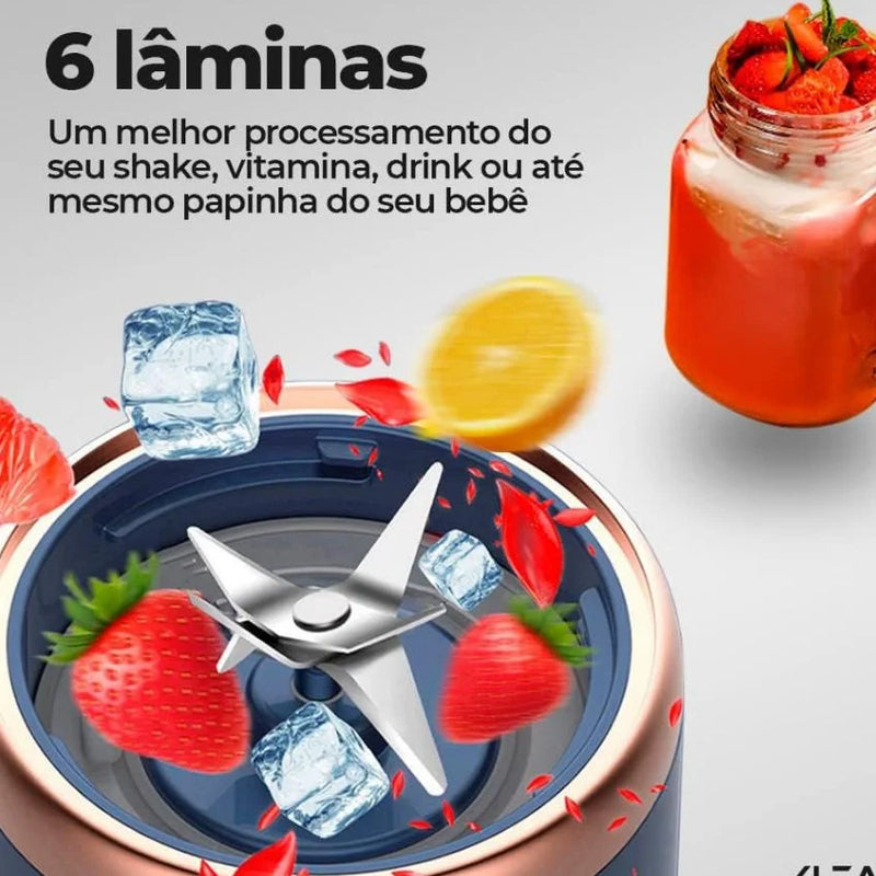 400ML Espremedor Elétrico Mini Liquidificador Portátil 6 Lâminas De Suco De Alimentos Misturador Leite Smoothie