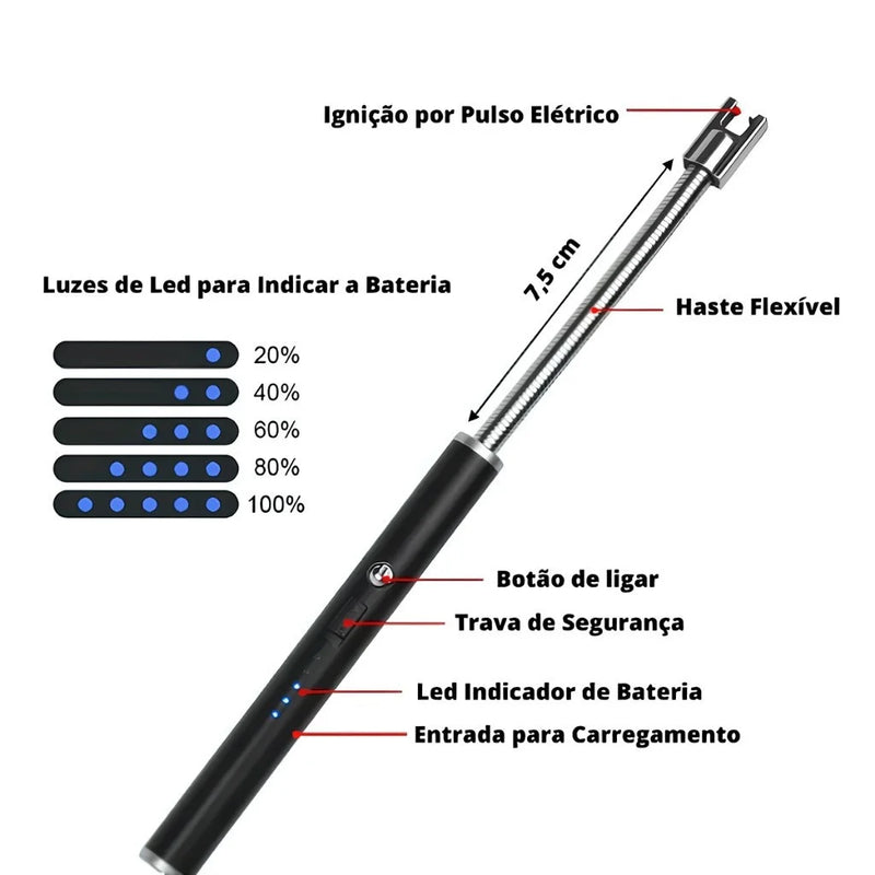 Acendedor De Fogão Elétrico Elétrico Usb Recarregável